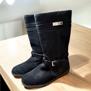 Coach Black Boots size 7.5 Coach Tallulah  Suede Winter Boots Shearling Lined
